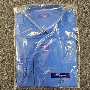 Men's Regular Fit Long Sleeve Solid Color Dress Shirts Royalblue